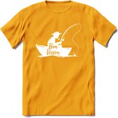 Vissen T-Shirt | Grappig Verjaardag Vis Hobby Cadeau Shirt | Dames - Heren - Unisex | Tshirt Hengelsport Kleding Kado - Geel - M