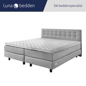 Luna Bedden - Boxspring Bella - 180x220 Compleet Grijs Geknoopt Bed