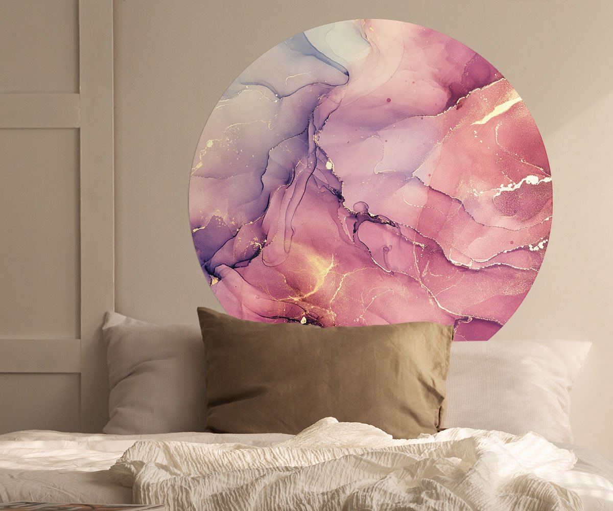 Behangcirkel 125cm Acrylic pink purple - Wallz