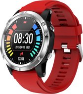 High-end heren smartwatch - mannen sporthorloge - waterdicht - multi sportfuncties - bloeddrukmeting - Zwart-Rood