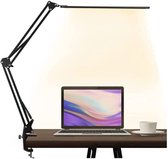 Tafellamp | Leeslamp | Bureaulamp | 3 Kleurniveaus | 10 Helderheidsniveaus | 80 Leds | 360° Draaibare | Aluminiumlegering | Usb-Aansluiting | 12 W | Zwart | 41.5 x 15.5 x 4.5 Cm