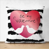 Velvet kussenhoes - Be my valentine - 45x45 cm - Kussenloop - Fluweel - valentijn cadeautje voor haar
