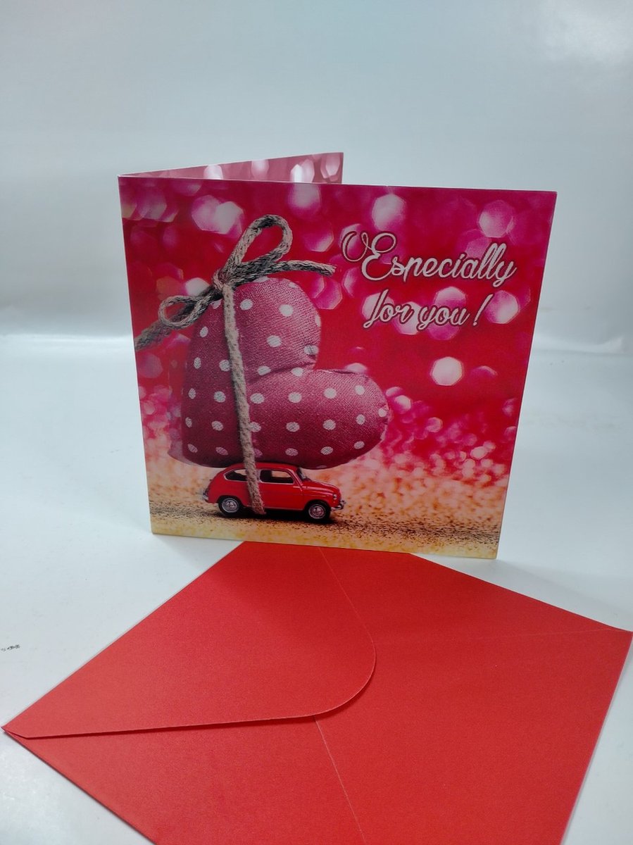 Wenskaart - Valentijn - Liefde - Luxe Holografische wenskaart- 3D effect- Happy Valentine - especially Jor you