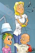 Afspraakkaart Kapper - Cartoon 'Haarkrul vrouw' - 25 stuks