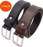 Safekeepers riemen - heren riemen - dames riemen - 2 Pack - 115 - Zwart en Bruin