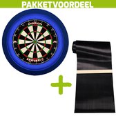 Mission Samurai 2 + Rubberen Dartmat 90*300 incl oche + Dartbordverlichting Deluxe (Blauw)