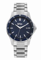 Lee Cooper LC06596.390 - Horloge - Analoog - Mannen - Heren - Stalen band - Zilverkleurig - Blauw