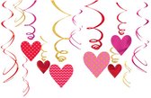 LuxuryLiving - Valentijn decoratie - Feestlinten - 61 cm - Folie - Roze - 12-delig