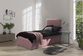 WOONENZO - Boxspring Porto - roze (90 cm) - boxspring 90x200 - boxspring met opbergruimte