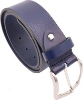 SK Glad Leren Riem Heren Dames  - Jeansriem 40 mm - Italiaans Rundleer Licht Bruin - Blauw - 125