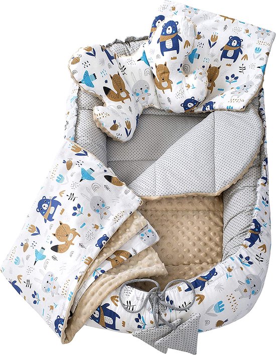 PIMKO Blumen Babynest mit rüschen Babynestchen für Baby