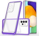 Samsung A72 5G hoesje transparant cover met bumper Paars - Ultra Hybrid hoesje Samsung Galaxy A72 5G case