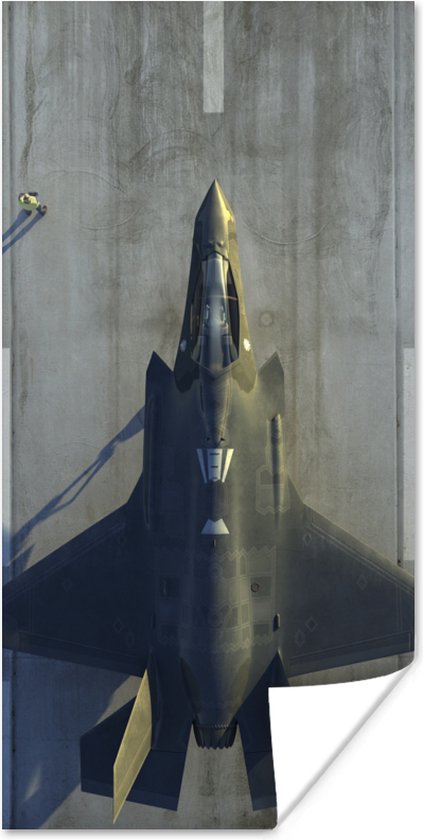Poster De straaljager F-35 Lightning II op de grond - 40x80 cm