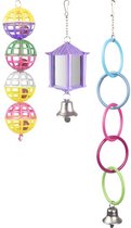Flamingo vogelspeelgoed hanger ring bal lantaarn met bal, set prijs !