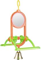 Flamingo vogelspeelgoed spiegel hanger met bel
