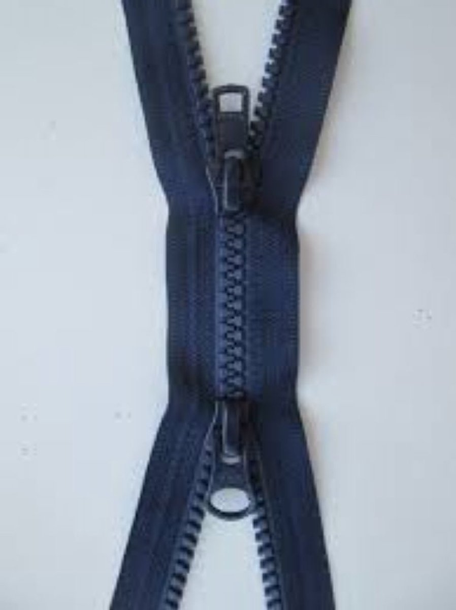 YKK - DUBBEL DEELBARE RITS - MARINE BLAUW - 80 CM - BLOKTANDJES.