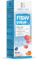 NaturalNest Fishy Syrup - 150 ml - kinderen - geen zoetstoffen - sinaasappelsmaak