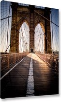 Akoestische panelen - Geluidsisolatie - Akoestische wandpanelen - Akoestisch schilderij AcousticBudget® - paneel met Brooklyn bridge - design 84 - 70x50 - Wanddecoratie - woonkamer