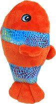 Boon - hondenspeelgoed clownsvis - pluche met piep - Kleur: oranje/glitter - 17 cm
