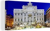 Canvas Schilderij Verlichting - Fontein - Rome - 40x20 cm - Wanddecoratie