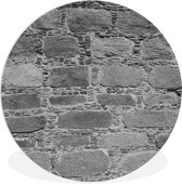 WallCircle - Wandcirkel ⌀ 90 - Muur - Steen - Antiek - Zwart - Wit - Ronde schilderijen woonkamer - Wandbord rond - Muurdecoratie cirkel - Kamer decoratie binnen - Wanddecoratie muurcirkel - Woonaccessoires