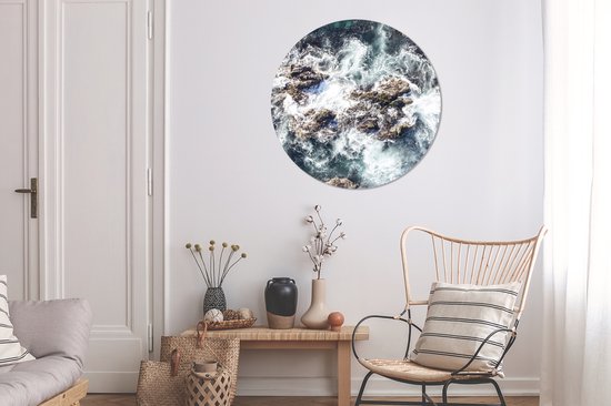 WallCircle - Cercle mural - Cercle mural - Mer - Pierres - Water - Aluminium - Dibond - 90x90 cm - Intérieur et Extérieur