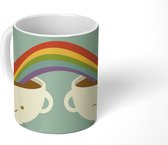 Mok - een regenboog boven twee kopjes koffie - 350 ML - Beker