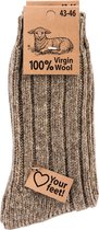 100% virgin wool – exclusief product – schapenwollen sokken – 2 paar - bruin – maat 35/38