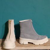 Ca Shott halfhoog voorrits boots dames jeansblauw suède