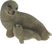 Beeldje zeehond inclusief baby 11 cm