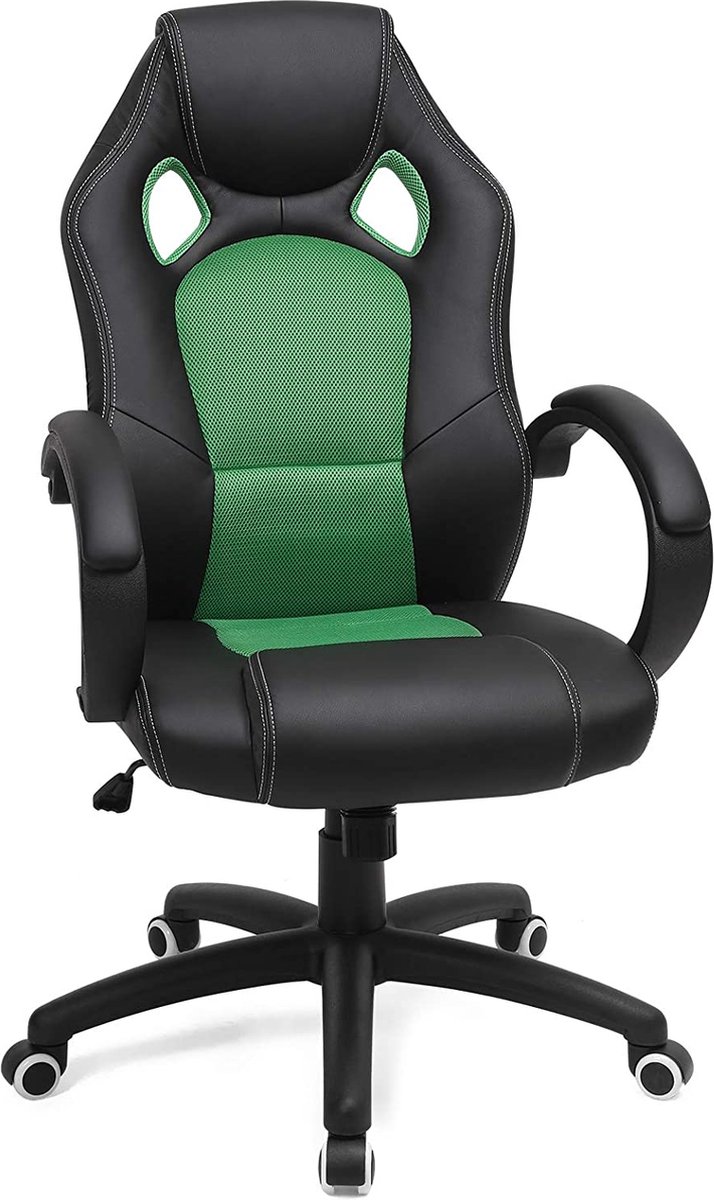 NaSK - Racing stoel bureaustoel gaming stoel managersstoel PU, zwart-groen