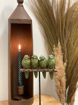 Dream-Living Vogels Rio groen op stok polyresin-15,5x7,2x25cm
