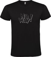 Zwart T-shirt ‘No Way!’ Zilver Maat 4XL