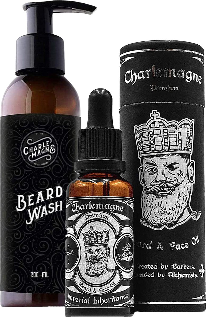 Charlemagne Baardolie voor Mannen – Rivelle | Remy Geur – Premium Baardverzorging, Conditioner & Hydratatie – Arganolie, Jojoba, Ricinusolie – Stopt Baardjeuken, Verzacht Ruw Baardhaar