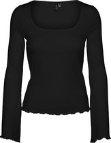 Vero Moda Trui Vmpolly L/s Rib Balloon Sleeve Top 10270091 Black Dames Maat - S