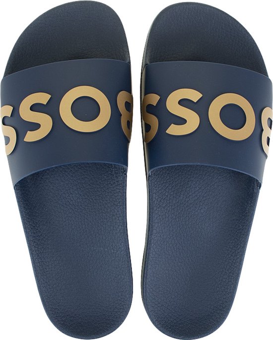 Hugo Boss slippers bay it slid logo blauw - 43 | bol.com