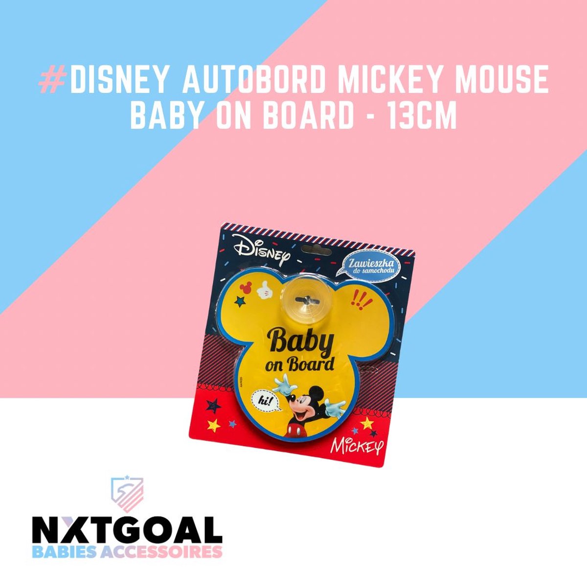 Autocollant bébé à bord à ventouse Disney Mickey