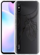 Xiaomi Redmi 9AT Hoesje Boho Buffalo Skull - Designed by Cazy