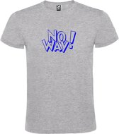 Grijs T-shirt ‘No Way!’ Blauw Maat 4XL