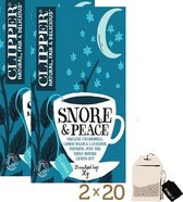 Clipper Thee - Snor & Peace - Voordeelverpakking - 2 x 20 zakjes