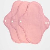 ImseVimse wasbaar maandverband - 3 stuks - Normaal/dagverband - Blossom effen - bloesem roze
