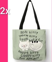 Kattenhebbedingen - 2x Tas - Kat - Poes - Voor de kattenliefhebber - Soft Kitty