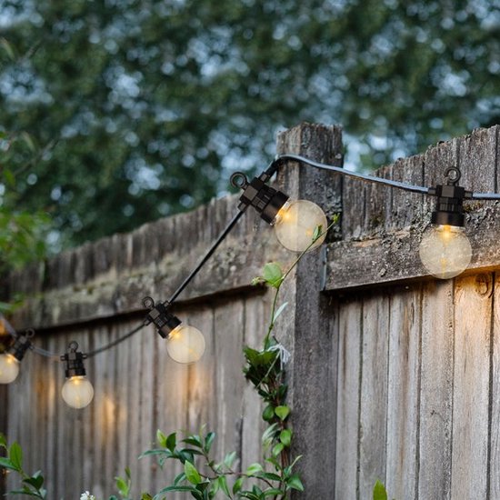 Lumineo - LED partylights - buiten - warm wit licht - 20 globe lampen -  9,5m Starterset | bol.com