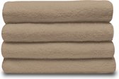 Impora Handdoeken set taupe -Badhanddoeken set - Set van 4 | 70x120cm - 100% Katoen - Latte - Zachte voering 450g/m2