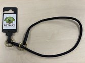 PetMax SlipHalsband Zwart Nylon 6mm x 50 cm