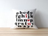 Valentijn Kussen met tekst: abcdefgh I love you | Valentijn cadeau | Valentijn decoratie | Grappige Cadeaus | Geschenk | Sierkussen