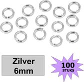Fako Bijoux® - Oogjes - Ringetjes - Sieraden Maken - Zilverkleurig - 6mm - 100 Stuks