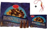 Doos met 12 pakjes - Wierook - Wierookkegeltjes - Kegeltjes - Kegels - Incense Cones - Frankincense Mirre - Myrrh - 120 Kegeltjes + Gelukspoppetje