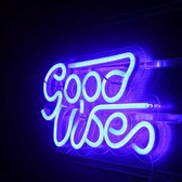 Good Vibes Neon Verlichting - Fenom Lights ® - Black Friday 2022 - Sinterklaas Cadeautje - Neon Lampen - Sfeer Decoratie - 23 x 42 cm (L x B)