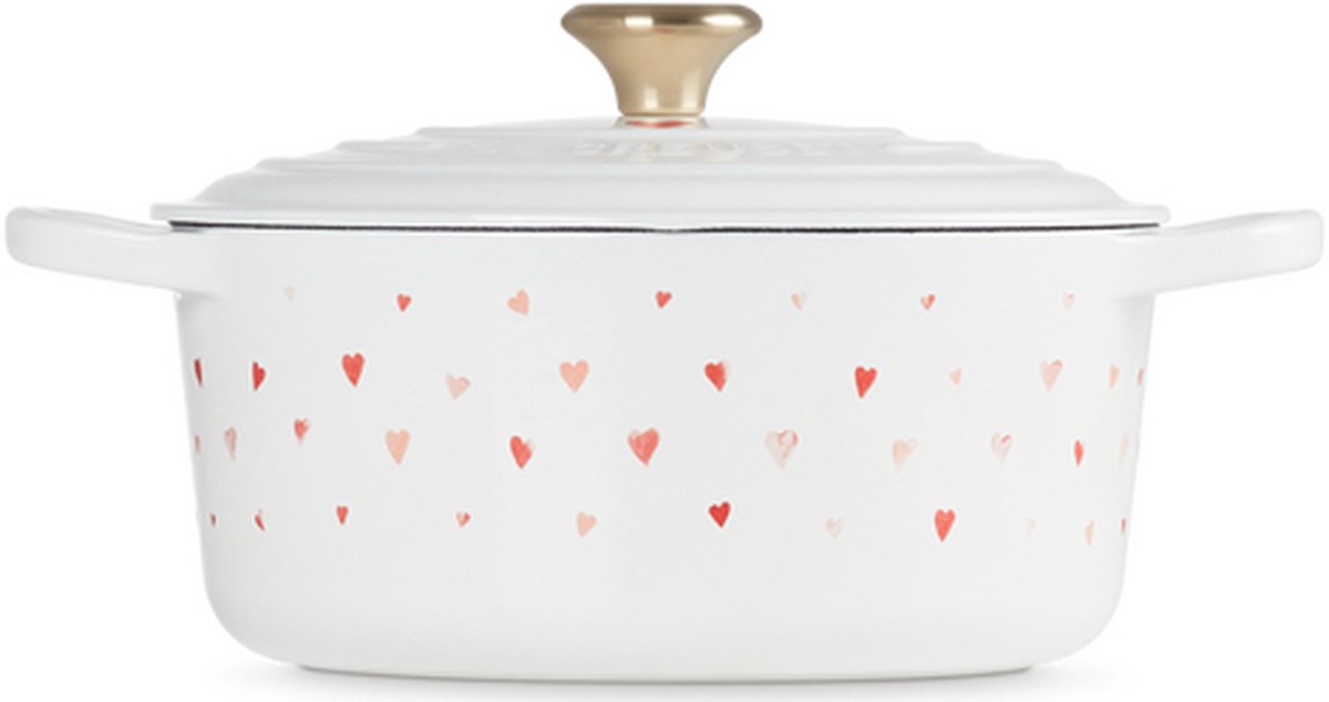 Le Creuset. Ronde braadpan - stoofpan - Hart 22cm met gouden knop